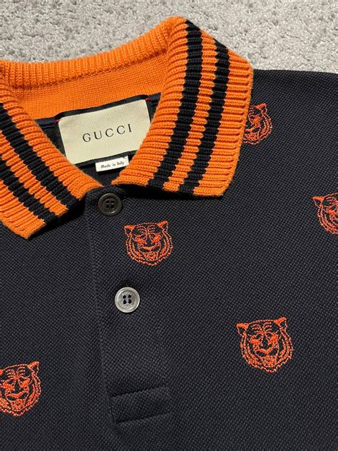 gucci bee polo fake|gucci tiger embroidered polo shirt.